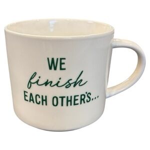 NWOT Room Essentials White Mug with Green Script